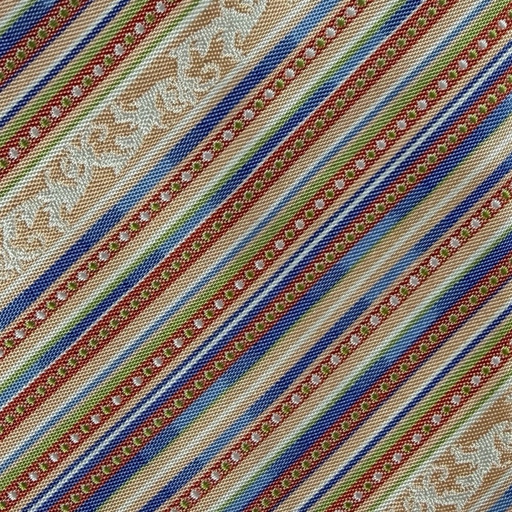 Vintage Versace Silk Tie Medusa Logo Multicolor Striped Made Italy Mens 56x3.6" - Picture 2 of 8
